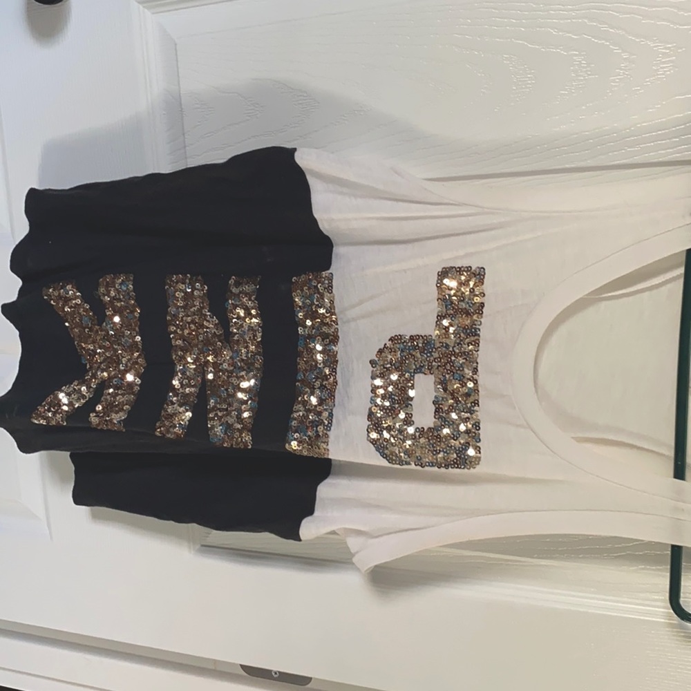 PINK sequin Tank Top
